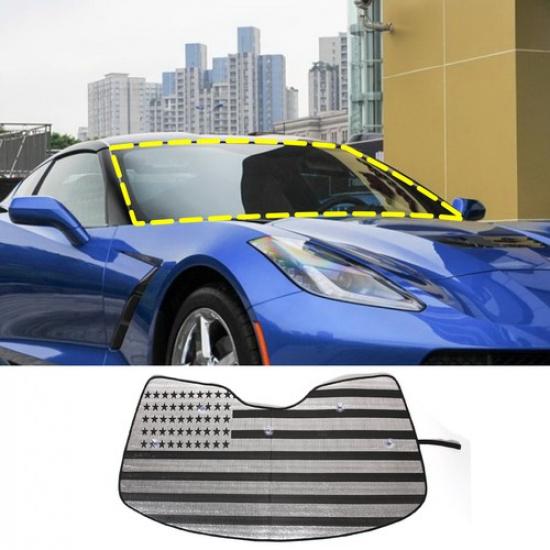 Windshield Sunshade Foldable Reflective Sun Visor For Corvette C7 2014-19