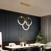 Modern Dining Room Chandelier Lighting Golden Ring Chandelier Nordic Interior Lights Living Room Kitchen Office Hanging Lights