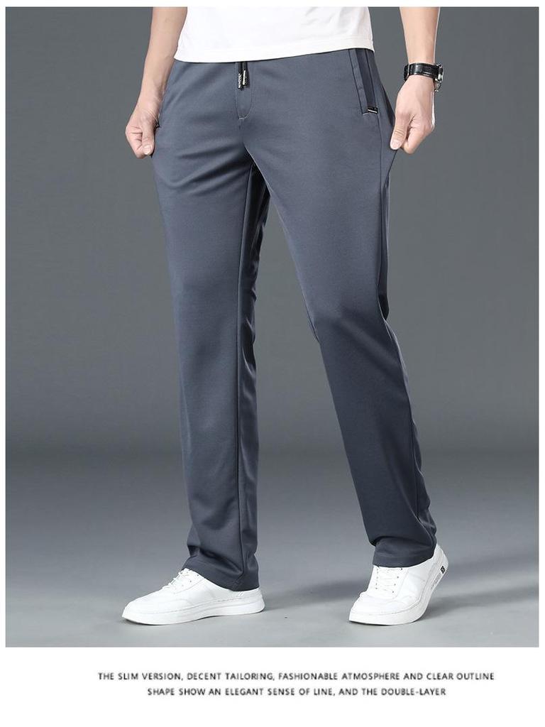 Herren Hohe Elastizität Dicke Lässige Jogginghose - Herbst/Winter Locker Gerades Bein mit Elastischem Bund, Hoher Taille und Ideal für Mittelalterlichen Komfort.