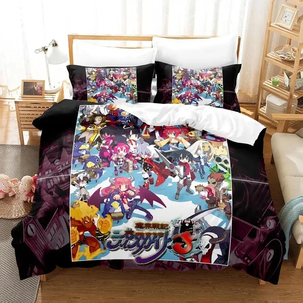 Breathable Elegant King Queen Quilt Comforter 3D Print Anime Disgaea Bed Size Boys Adult