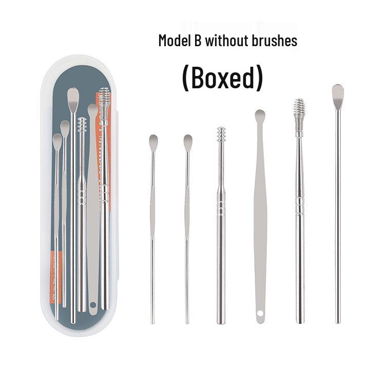 Stainless Steel Ear Cleaning Tool Set - 6 Pieces