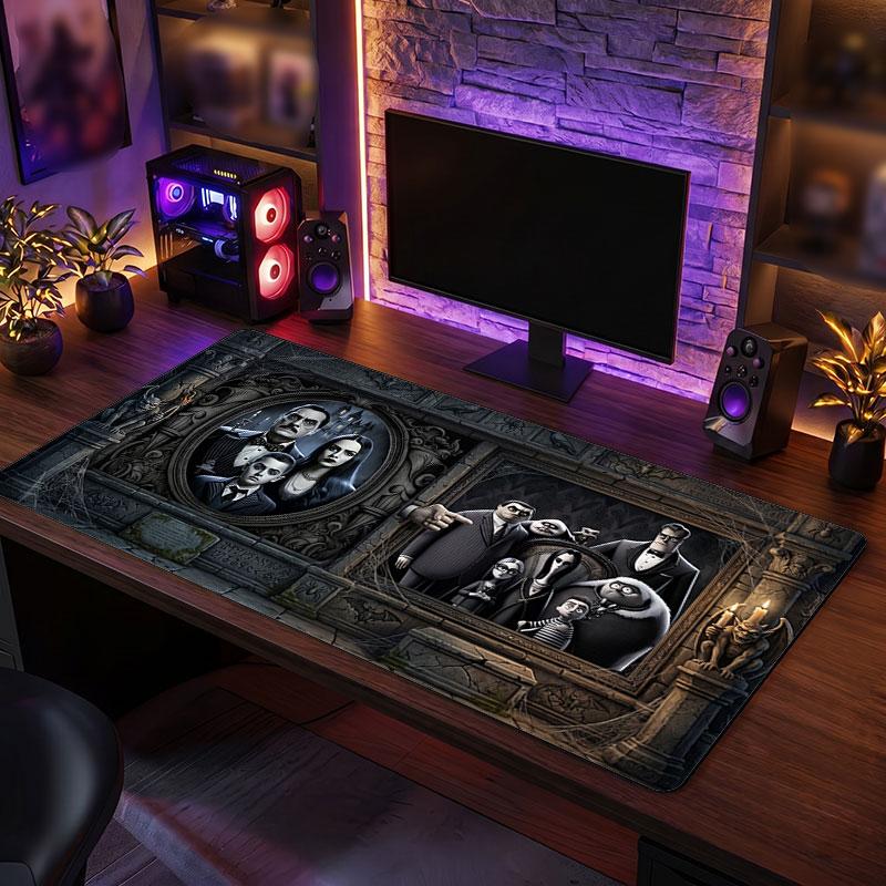 Big Mouse PadThe Addams Family Extended Soft Desk Mat Gaming Office Computer Table Decor Mat