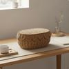 Woven Paper Rope Basket Material Lidded Storage Rustic Desktop Organizer for Crafters,
