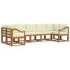 Outdoor Sofa Set with Cushions 7 Pcs Natural and Cream