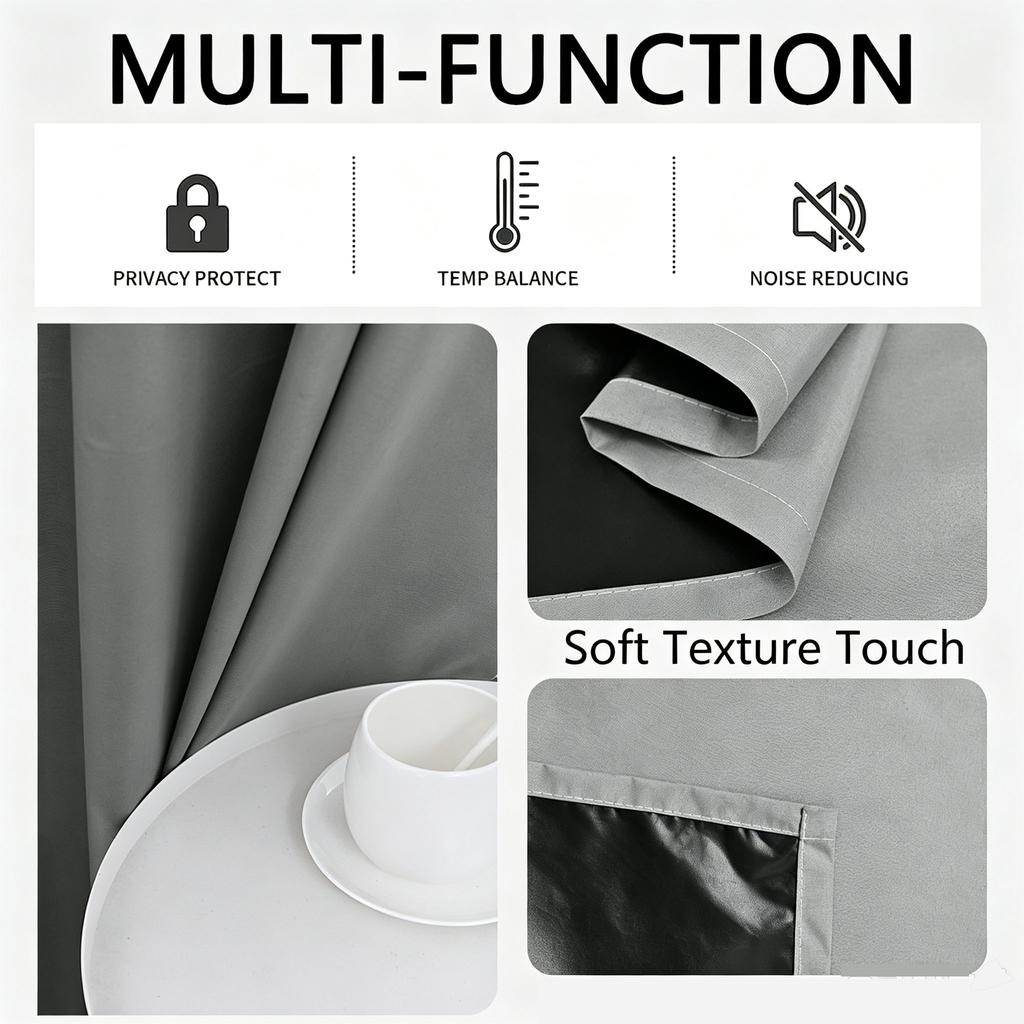 100% Blackout Curtains for Bedroom Living Room Thermal Insulated Grommet Window Drapes Privacy Protection Home Decor