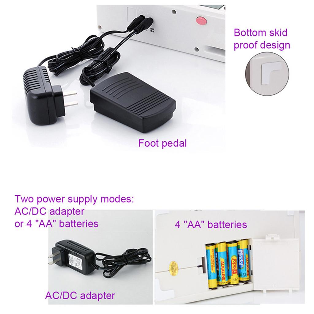 Mini Portable Sewing Machine Household Night Light Foot Pedal Straight Line Hand Table Tools Two Speeds Two Power Supply 6W