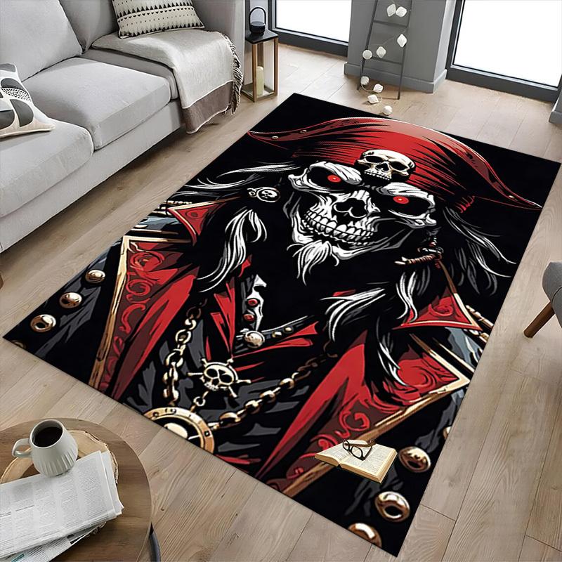 1pc Skull Pirate Carpet, Office Rug Outdoor Mat Home Decor Area Carpet Festival