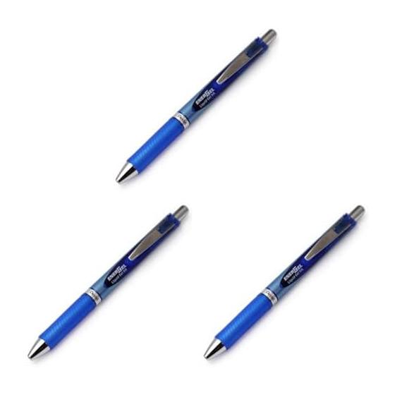 Pentel EnerGel Gel Ink Retractable Pen, 0.5mm, Blue Barrel, Blue Ink (BLN75-C)
