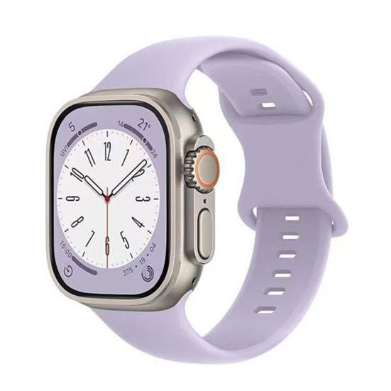 Silicone Watch Band Waterproof Sweat-Proof Replacement Band Soft Solid Color Watch Strap for Apple Watch Series Ultra 2