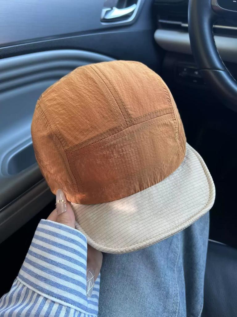 Contrasting color quick-drying baseball caps, men's and women's summer outdoor shading, breathable peaked caps, sun protection, flat-brimmed hats sho