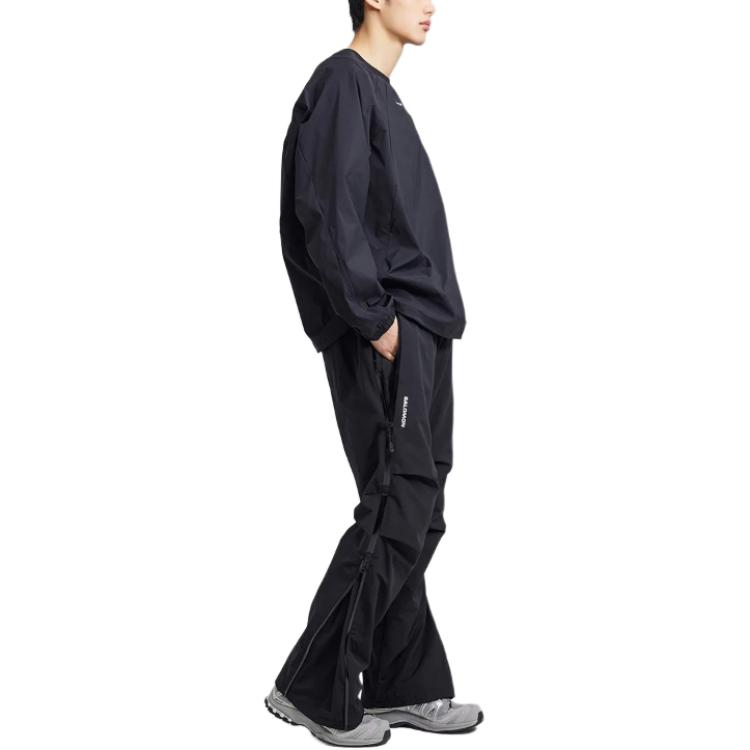 Salomon Solid Color Elastic Waist Straight Loose Casual Pants Unisex bottoms Black LC2392100