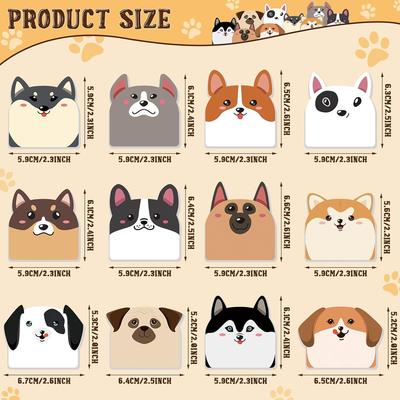Adorable Cartoon Dog & Cat Sticky Notes: Reusable Student Planner Adhesives