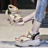 Sandals Women 2024 New Summer Internet Celebrity Heightening Platform Muffin Hollow Roman Shoes Versatile Sports Beach Shoes