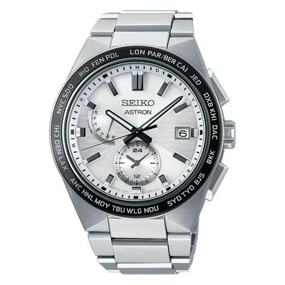 Astron NEXTER 2e Collectie Solar Radio-Controlled Horloge SBXY049 Heren Zilver