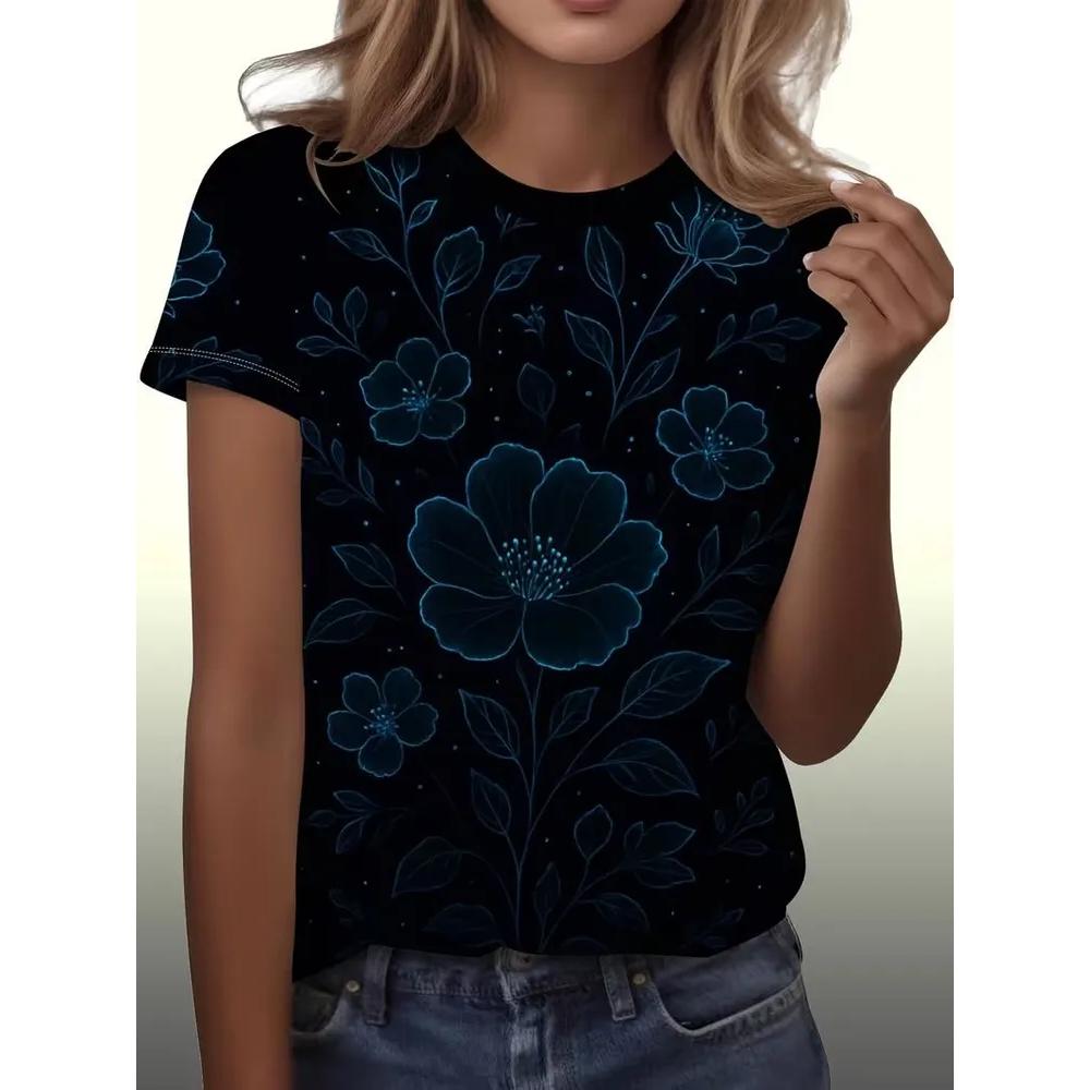 Fashion Versatile Crew Neck Top Casual Loose Women's Short Sleeve Daily T-Shirts Women’s