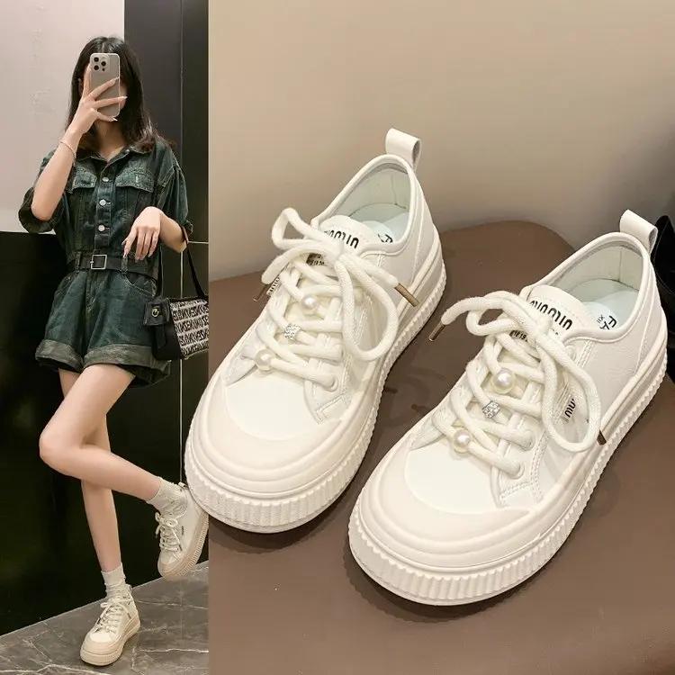 Fashion 2024 New White Sneakers for Women Summer Chunky Platform Women's Designer Shoes Fashion Thick Bottom Pu Sneakers Woman
