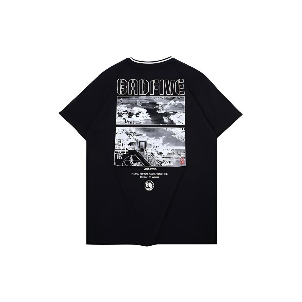 Li Ning T Shirts Men's Black Crew Neck Moderate Straight Fit AHSQ083-1