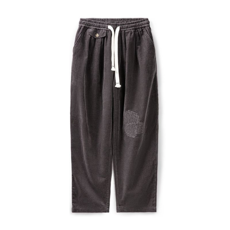 

Madden Parka American Retro Corduroy Patch Casual Pants Vintage Loose Wide-Leg Straight Pants Men s Autumn Dark Gray M
