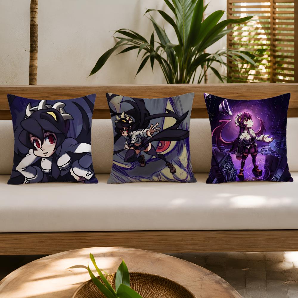 Video Game Sskullgirls Filia Cushion Cover Wrinkleresistant Short Plush Pillow Case Breathable Machinewashable