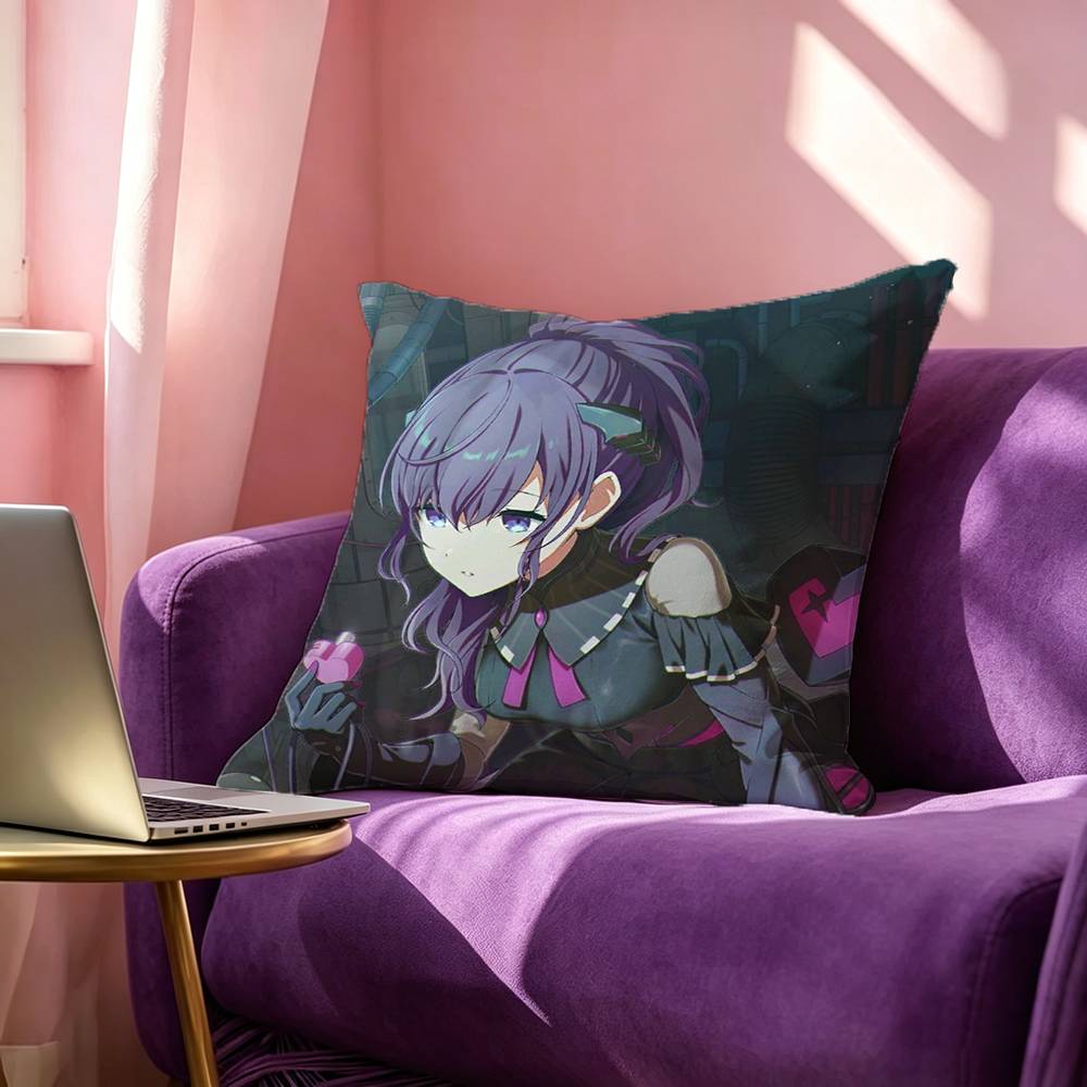 Anime Cartoon Game PProject SSekai Asahina Mafuyu Pillow Case Square DoubleSided Sofa Cushion Cover Bedroom Bedside Pillow