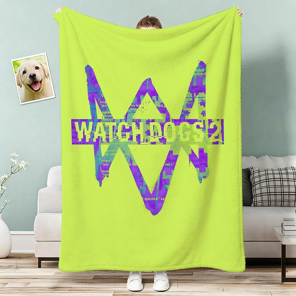 Watch Dogs Throw Lightweight g Flannel Blanket Soft Skinfriendly for Summer Cooling