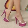 Model High Heels Stiletto Sexy Waterproof Table 15cm Super High Heel Slippers