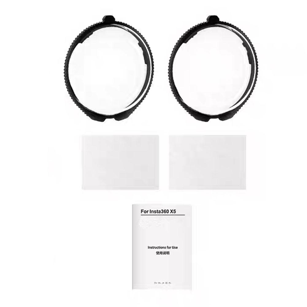

1/2 комплекта Защитная крышка для объектива для камеры Insta360 X5 Защитные колпачки для объектива Пластиковая Защитная крышка объектива от царапин Аксессуары для камеры