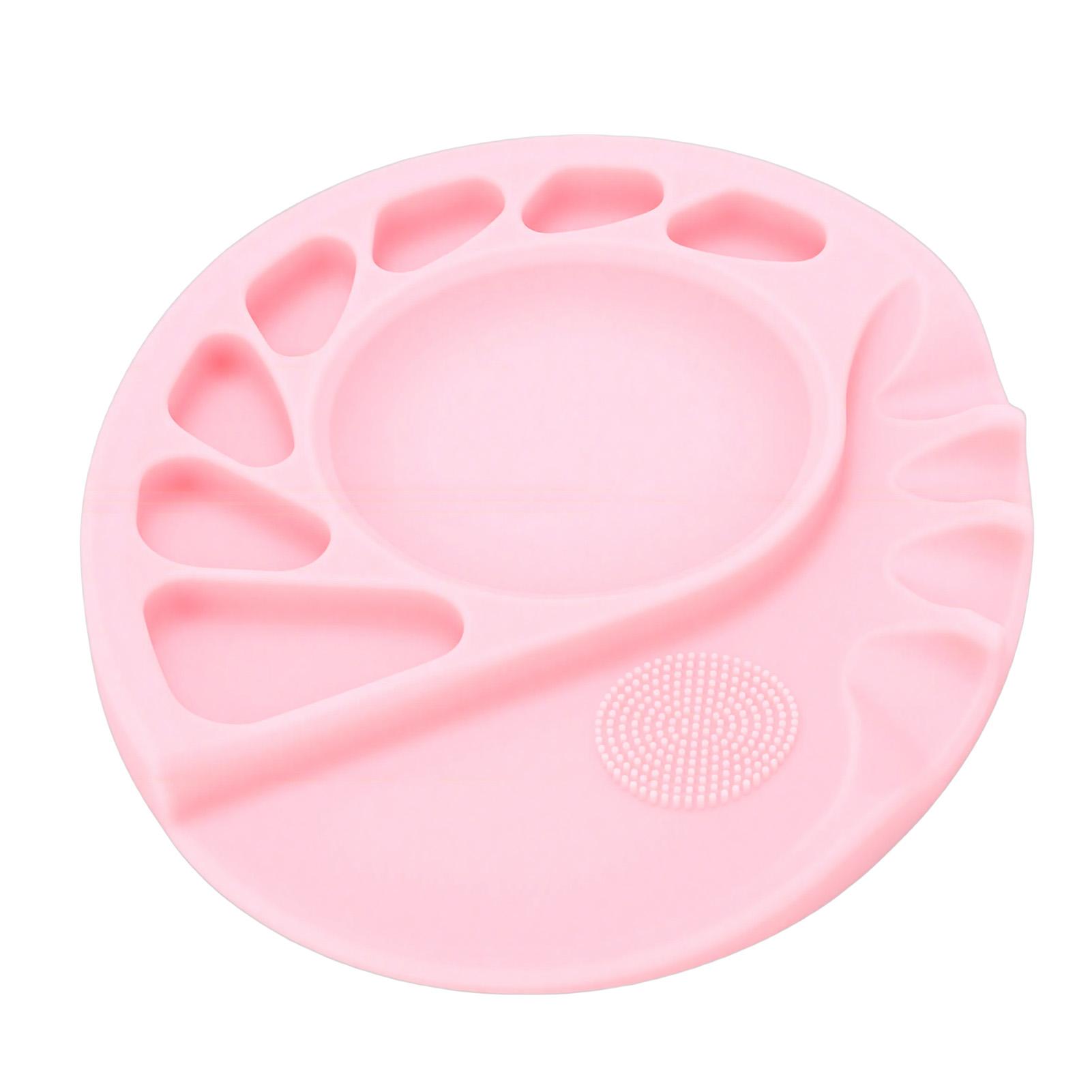

Silicone Makeup Soft Portable Nail Art Mixing Tray for Eye Shadow Cosmetic Pigments Eyelash Extension Pink