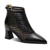 The New Summer Style of Hollow Thick-heeled and High-heeled Breathable Mesh Boots Goes Well with Versatile Mesh Ankle Boots