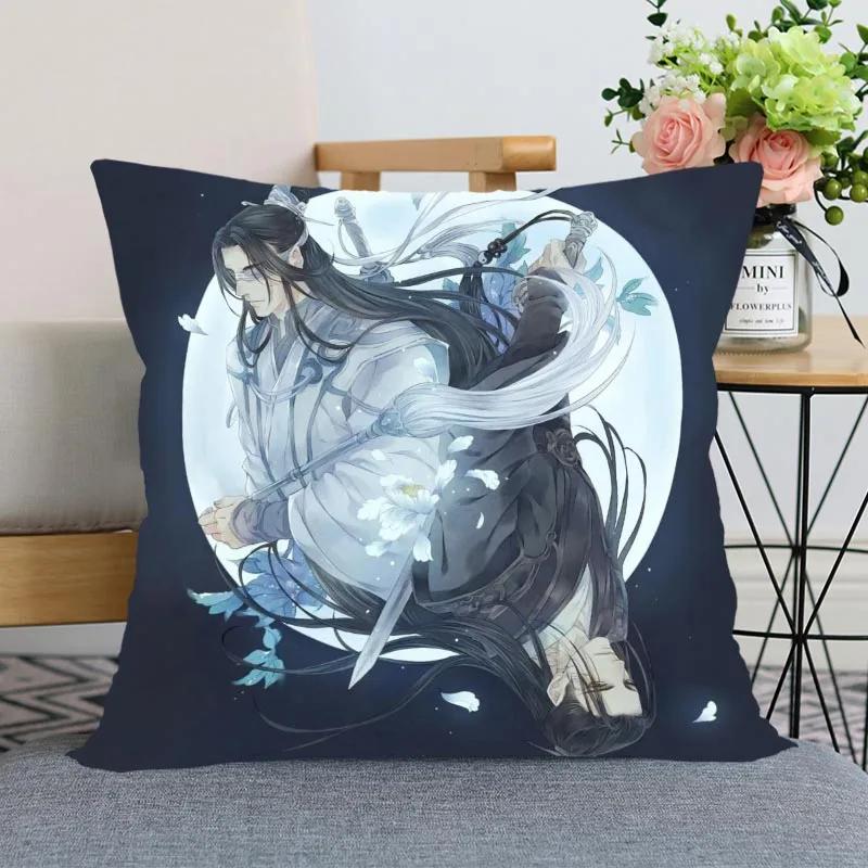 New Arrival Mo Dao Zu Shi Pillow Cover Bedroom Home Office Decorative Pillowcase Square Zipper Pillow Cases Satin Soft No Fade