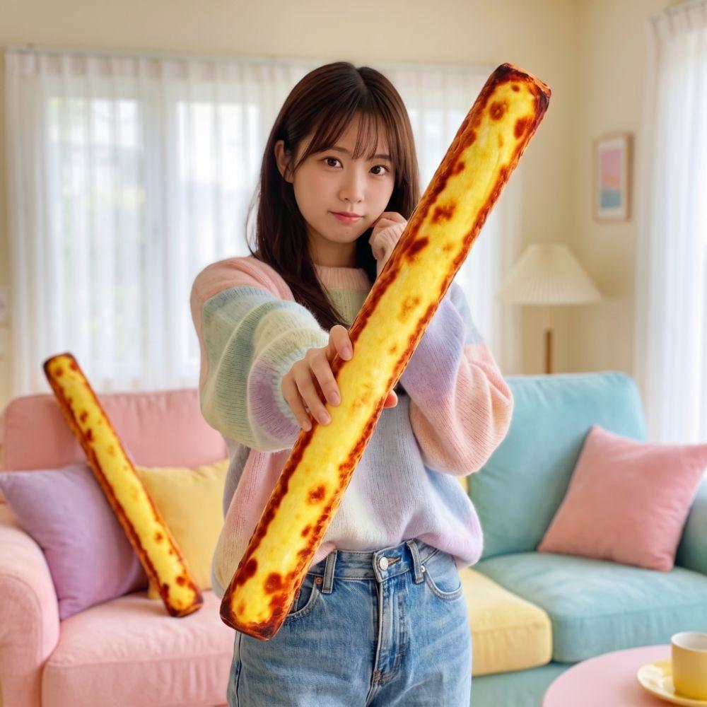 Creative Bread Plush Toy Soft Cake Plush Doll Kids Toy Long Egg Tarts Plush Doll Home Decor