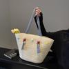 New cute ball straw bag fashion seaside vacation wind tote woven bag large capacity beach bag