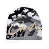 American Retro Letter Camouflage Knitted Wool Hat Autumn and Winter Couple Street Warm Men and Women Yuppie Pullover Cold Hat