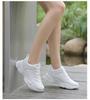 Ganzschwarze Leder-Sportschuhe für Damen: Wasserdichte, dicke Sohle, bequem, rutschfeste KFC Küchenarbeitschuhe für Frühling und Herbst.