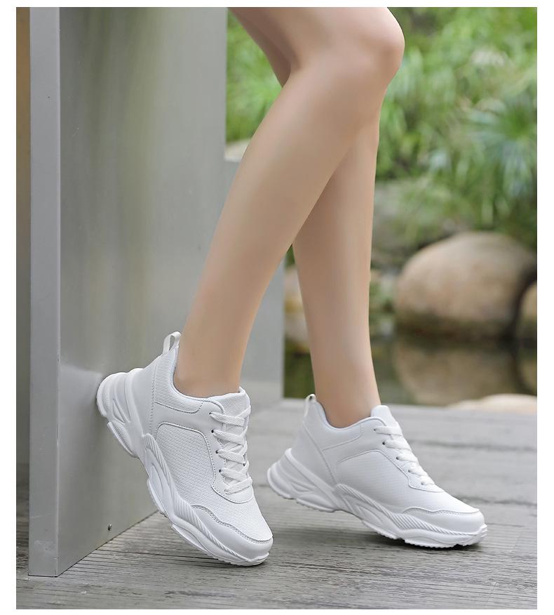 Ganzschwarze Leder-Sportschuhe für Damen: Wasserdichte, dicke Sohle, bequem, rutschfeste KFC Küchenarbeitschuhe für Frühling und Herbst.