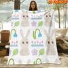 1pc 2D Flat Printing Spring And Summer New Arrival Fresh Hand-Drawn Style Cute Rabbit Flower Grass Theme Digital Print Blanket, Throw Blanket, Soft An