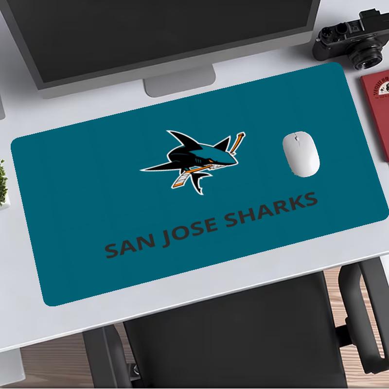 San Jose Sharks Extended Gaming Mouse Pad with Stitched Edges NonSlip Rubber Base Waterproof Desk Mat for Computer Laptop Office Gaming