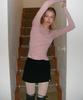 POEV Cable Knit Mini Skirt Shorts - Black