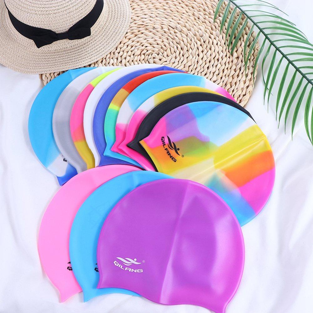 Colorful Swim Cap Plus Size Waterproof Flexible Swim Pool Hat Swimming Cap Bathing Cap Swimming Hat