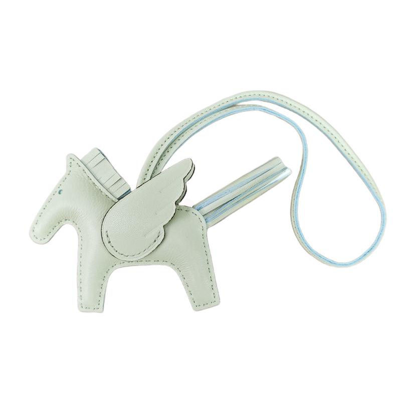 Håndsømmet Ekte Skinn Pony Veskeanheng - Søtt Lammeskinn Flygende Hest Design