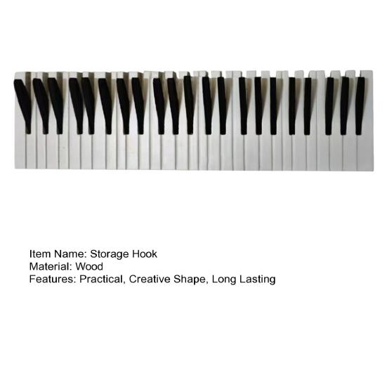 Piano Houten Kapstok Opberghaak Creatieve Vorm Sterk Draagvermogen Muur