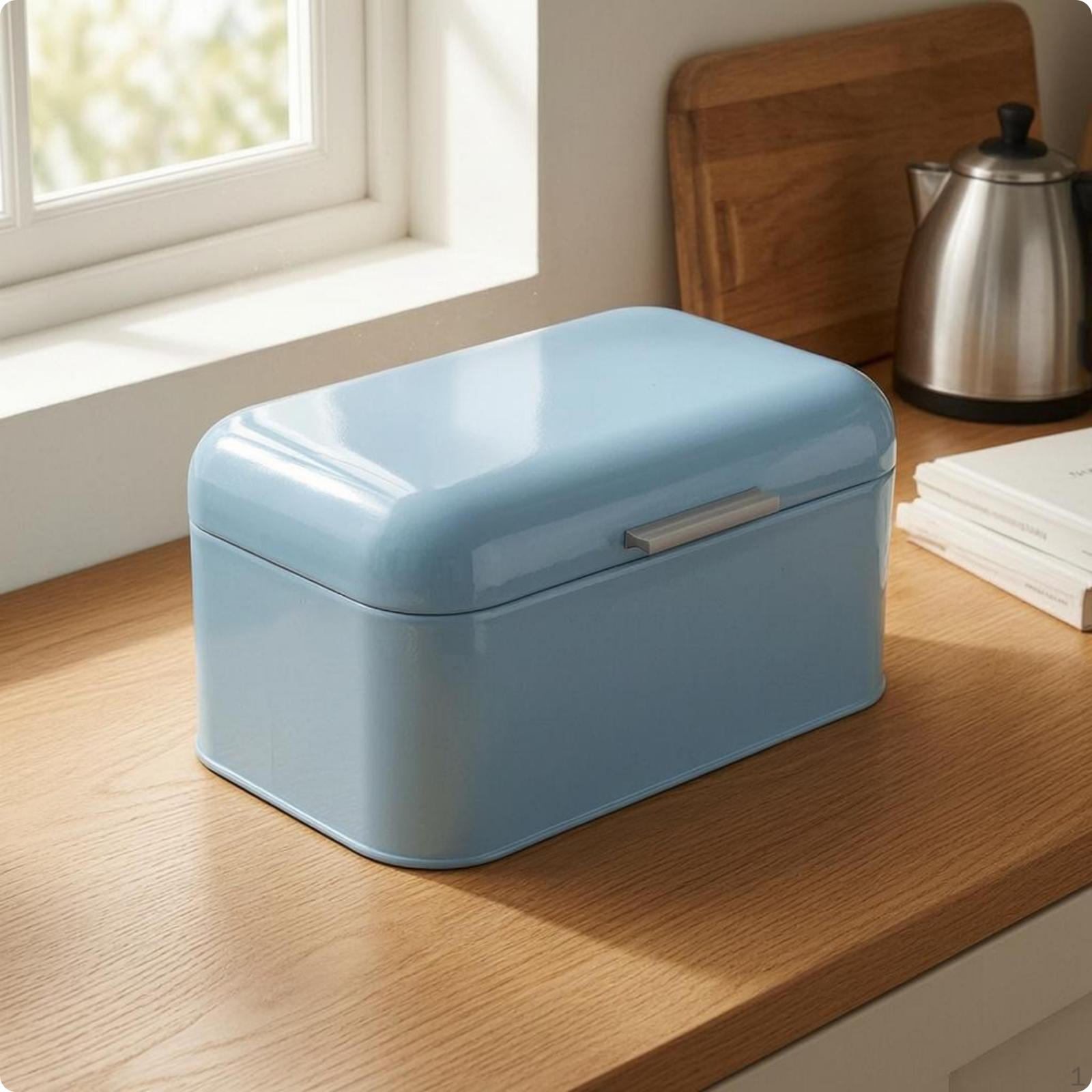 Metal Bread Box Glossy Finish Iron