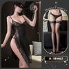 Sexy Underwear, Sexy Suspenders, Printed Slim-fitting Seduction Dress, Lace Leakage, Split Fork, Pure Desire Cheongsam