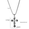 European & American High-End Stainless Steel Street Style Cross Necklace with Trendy Cool Letter Hollow Tag