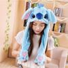Moda movendo chapéu orelhas de coelho de pelúcia doce bonito boné anime ponto pikachu unicórnio boné bonito animal boné porco cão hamster cosplay chapéu