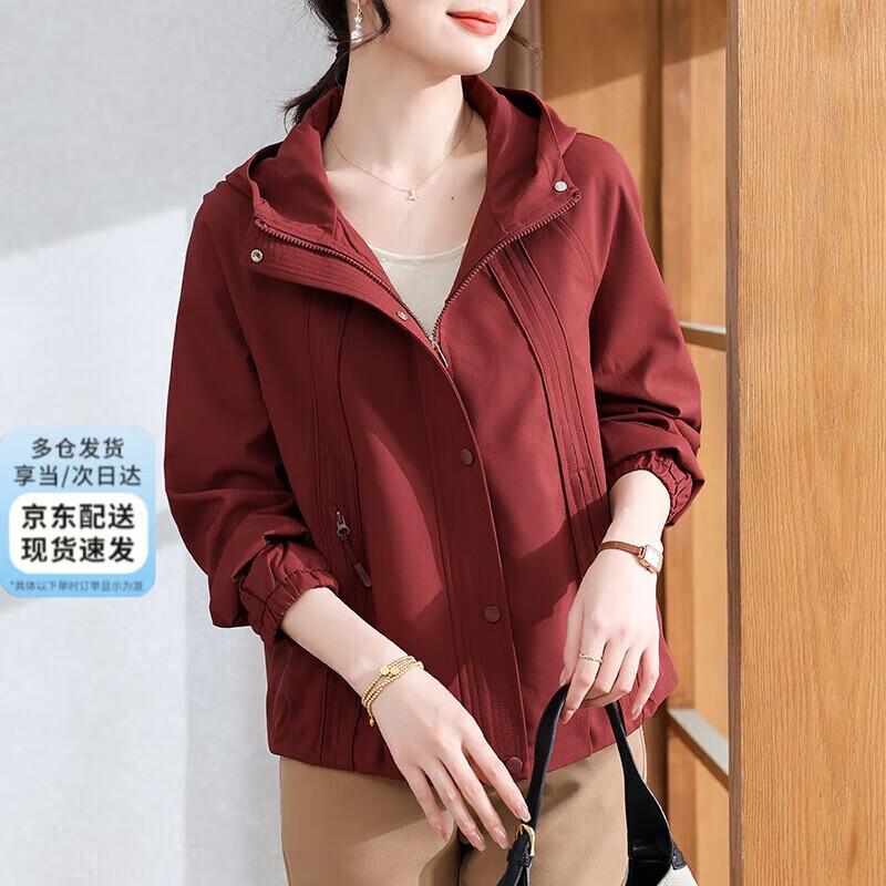 Women s Spring Hooded Lightweight Jacket 5XL