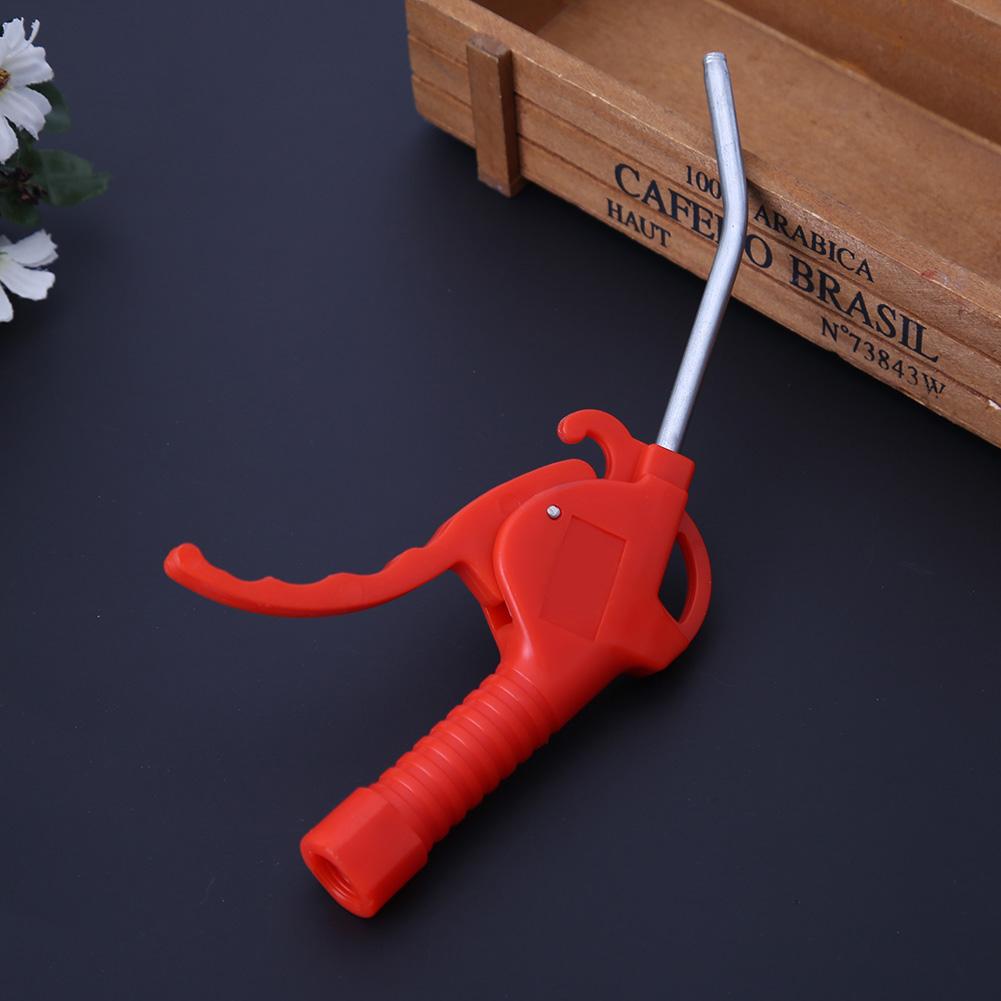 Red Plastic Handle Angled Nozzle Air Duster Blower Blow Gun Pneumatic Tool