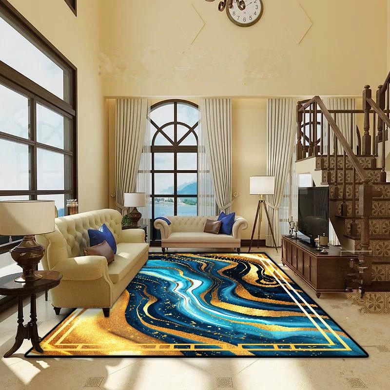

Luxury Marble Carpet for Living Room European Large Area Rugs Non Slip Mat for Bedroom Study Sofa Table Balcony Decor 60*90cm