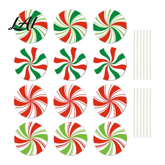 Festive Outdoor Path Lighting Accents 12Pcs Christmas Candy Yard Stakes Hollow Board Garden Decor with Metal Spikes Signs Red White Green