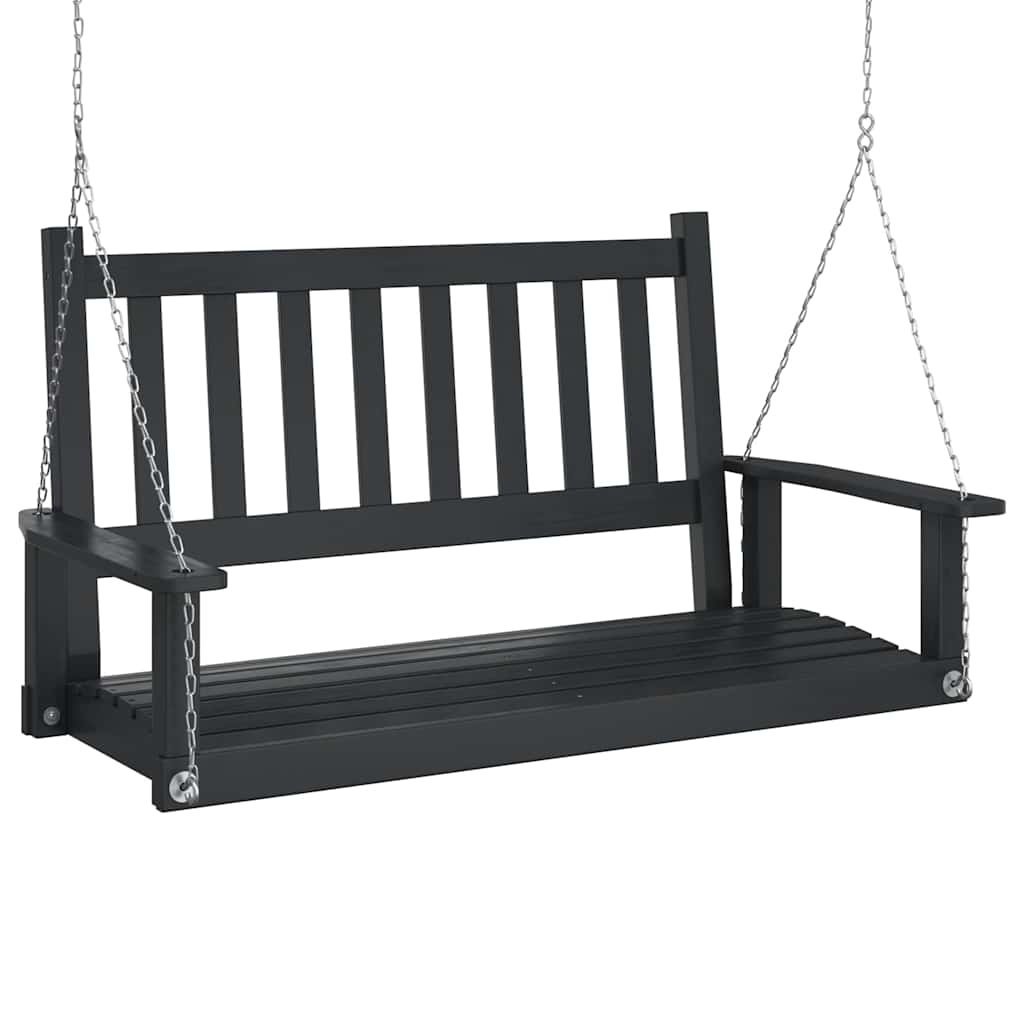 Vidaxl Garden Swing with Metal Chains, Black, Fir
